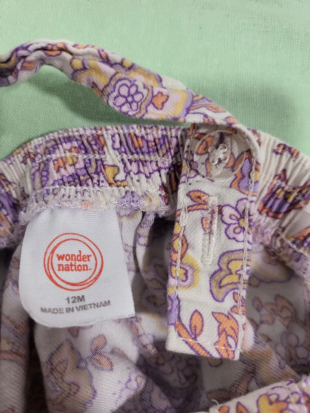 TWINS -Girls Paisley Button Front Sundress Top - Lavender & Cream